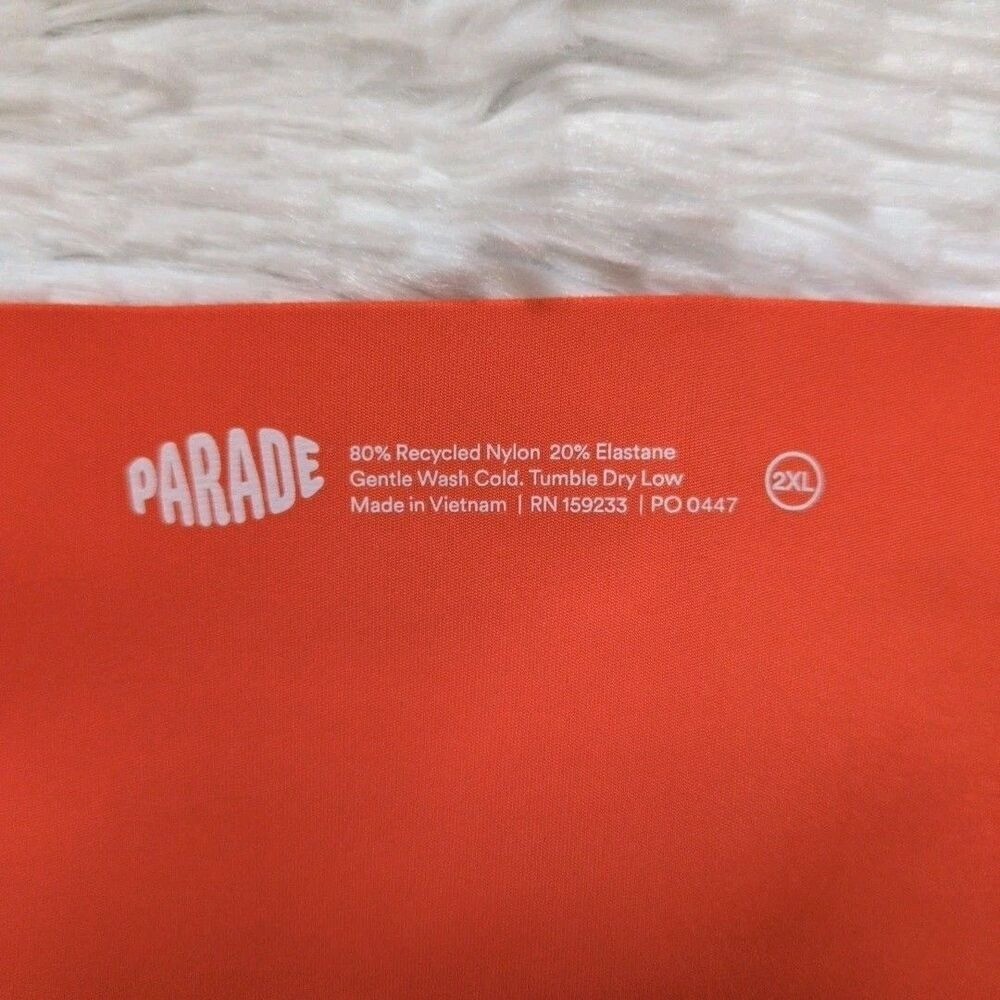 Parade Orange Laser Cut Leggings Womens 2XL 25" Pocket Nylon Yoga Workout Gym