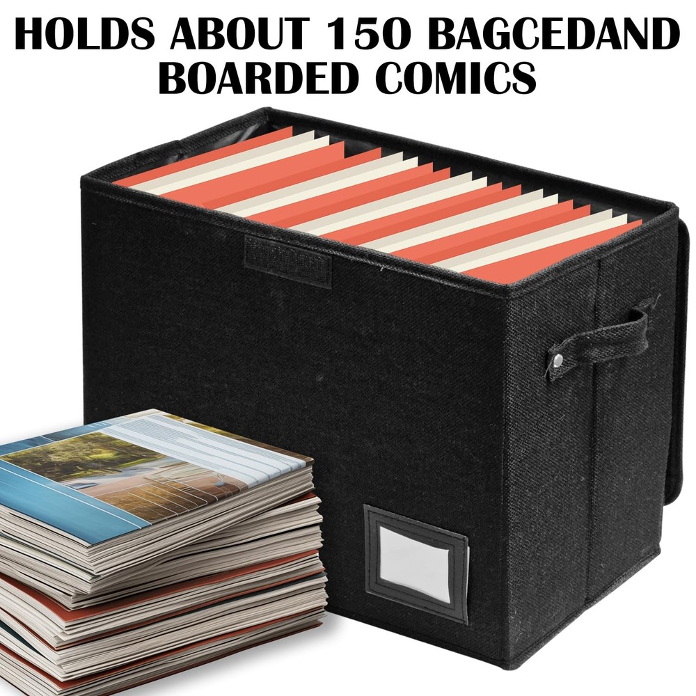 2 Pack Collapsible Comic Book Storage Box 150 Count