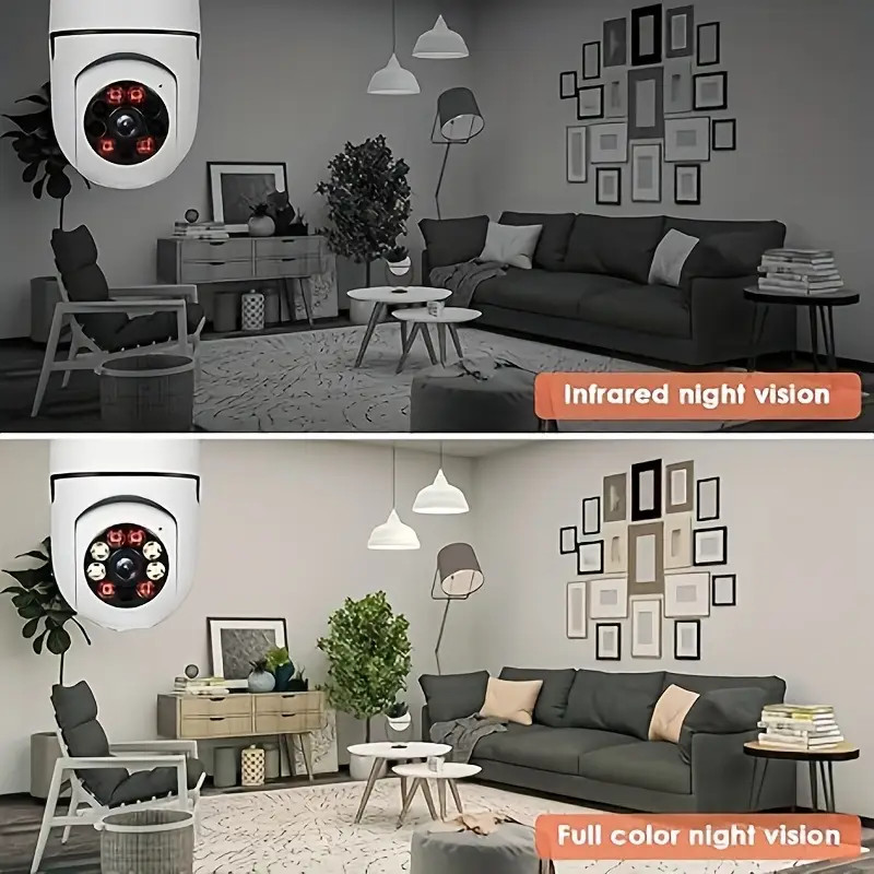 4pcs 4MP Wireless Bulb Security Camera with Two-Way Audio Night Vision