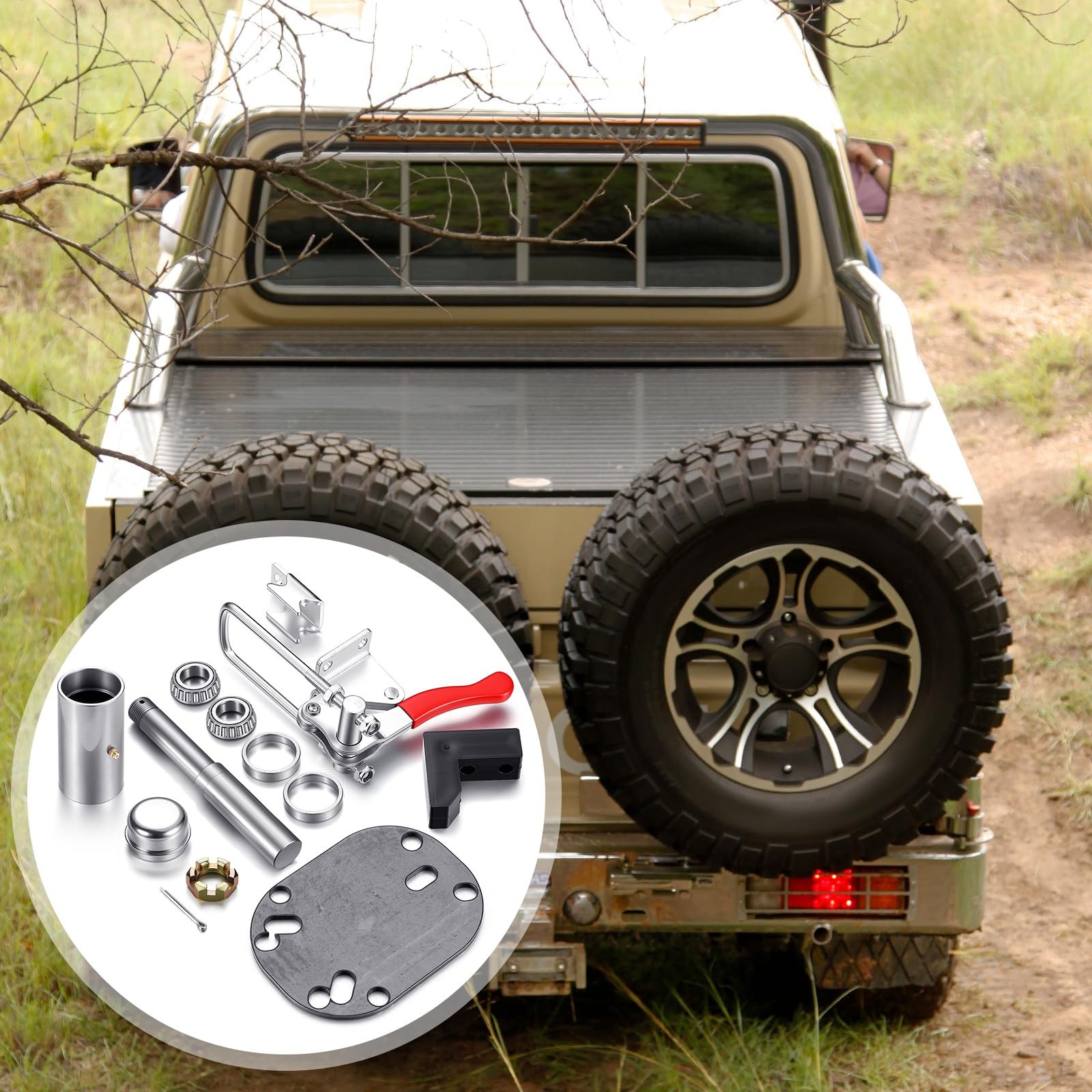 Canchiing Tire Carrier Hinge Kit Include Necessary Latch, Slewing Bearing,...