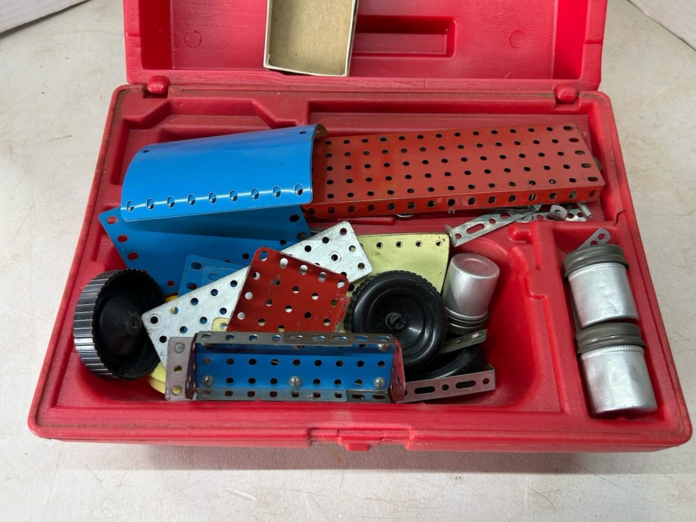 Vintage Red Plastic Box Erector Set 1970’s