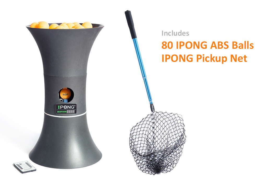 iPong Trainer Motion Table Tennis Training Robot, 80 Training Balls & Pickup Net