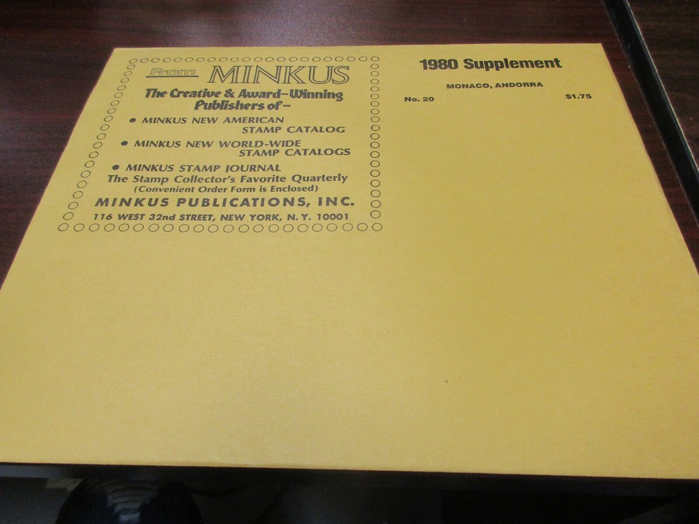 "MINKUS"  1980  SUPPLEMENT  MONACO, ANDORRA     W/FREE SHIPPING!!!