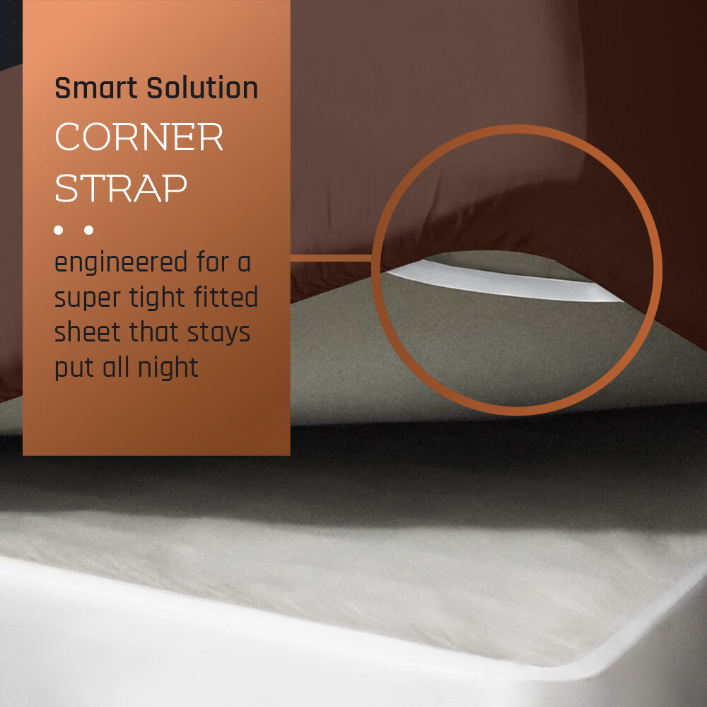 21” Extra Deep Pocket Ultra Soft Fitted Sheet with Corner Straps, Full-Chocolate