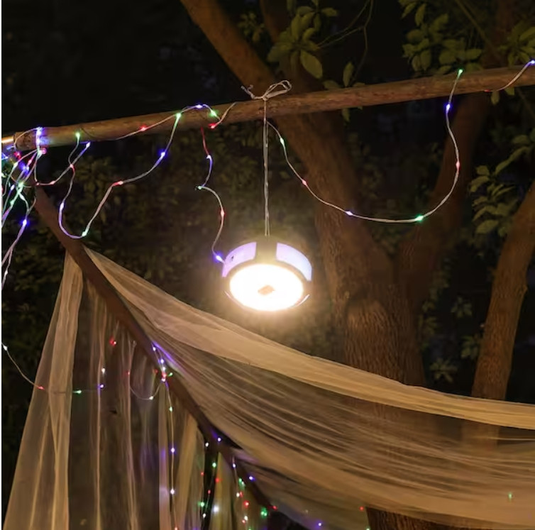 250-Lumens 2-in 1 Multi-functional Rechargeable Utility light with String Light