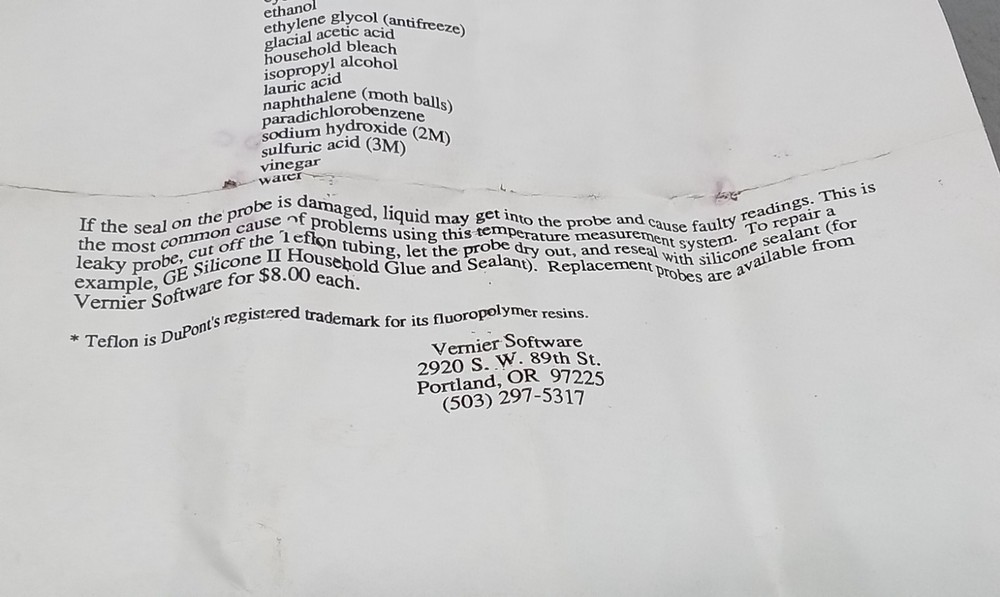 1 NOS Vernier Software 4 -Probe Temperature System