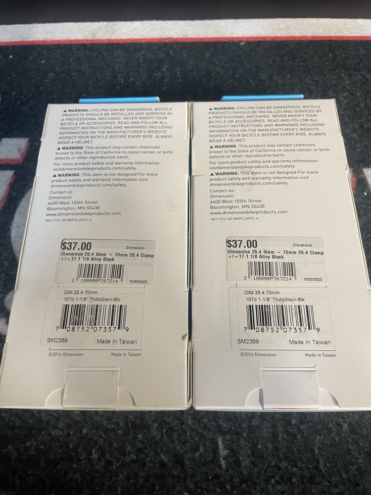 Dimension Threadless Stem Black 25.4mm 70mm Length 17 angle ( QTY2 )