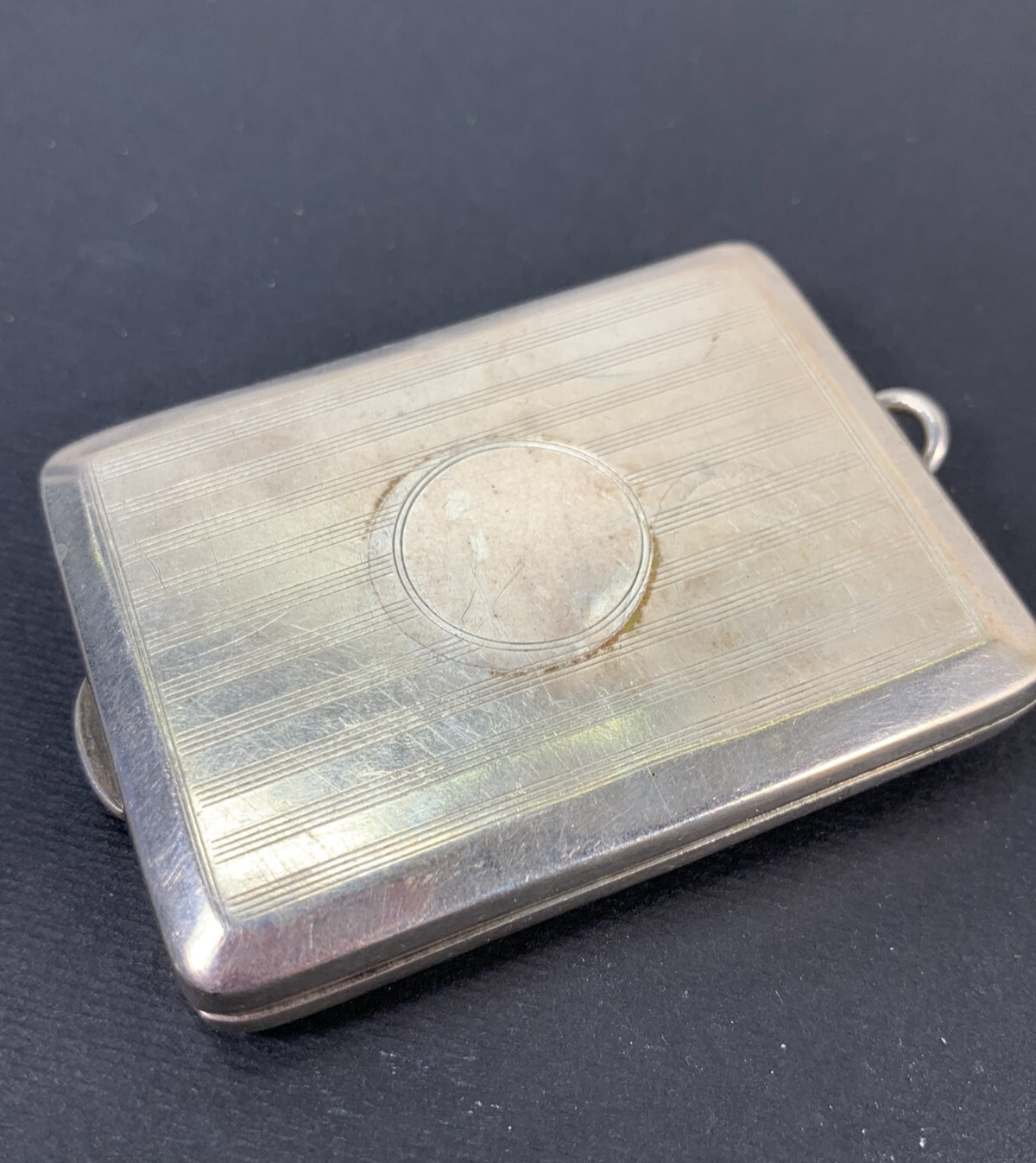 Engine Turned Art Deco Sterling Silver Cigarette Case · Birmingham 1925