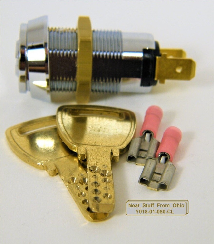 ALARM KEY SWITCH, HIGHER-SECURITY DIMPLE KEY SWITCH, MOMENTARY, SPST 4AMP@125