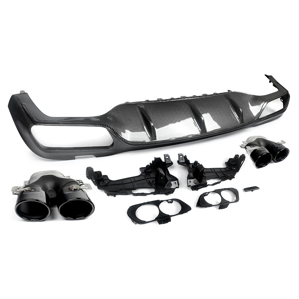 E53 Style Rear Diffuser Lip w/ Exhaust Tips For Benz W213 E300 E43 E53 2016-2020