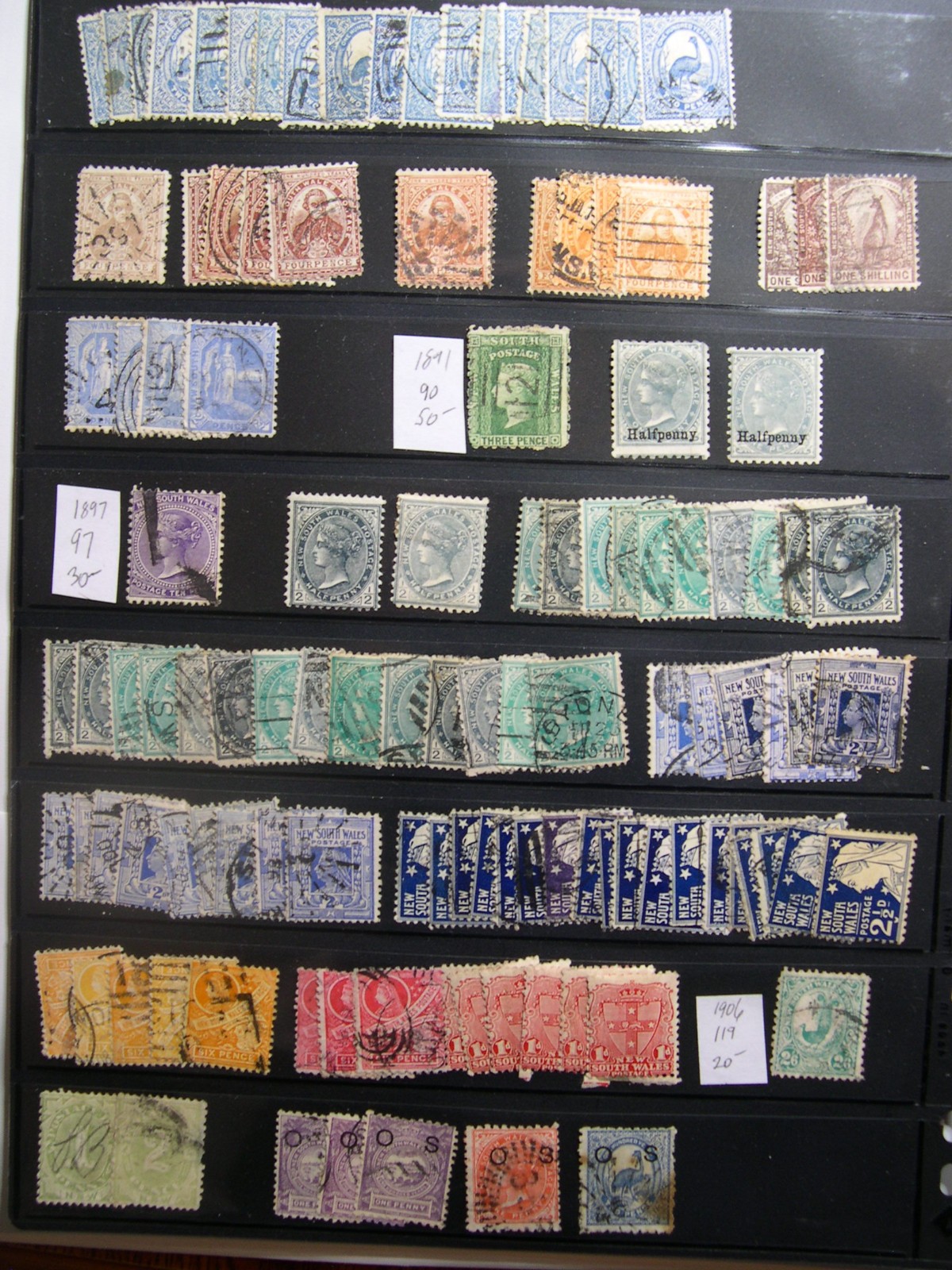 AUSTRALIA STATES collection USED mounted in vario stock album pages UX1