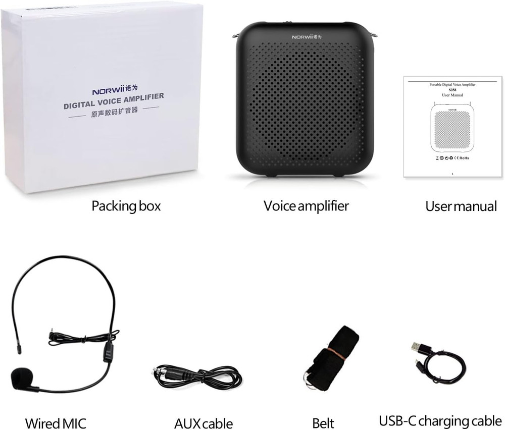Norwii Bluetooth Voice Amplifier, Power Amplifiers, Portable Mini Wired