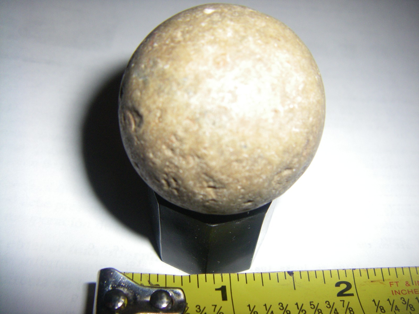 AUTHENTIC INDIAN ARTIFACT 1-1/2" STONE GAME BALL MIDWESTERN UNITED STATES