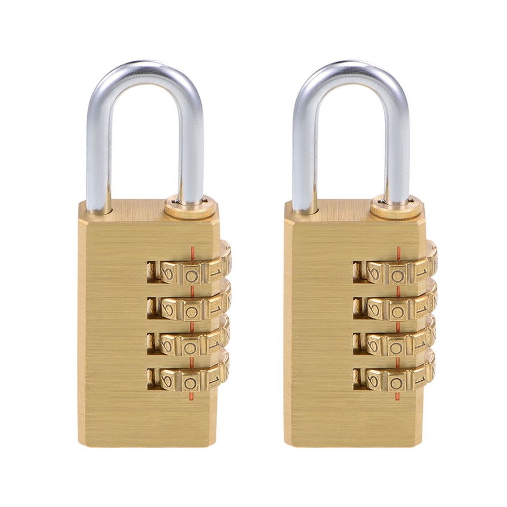 4 Digit Combination Padlock Brass Locks 5mm Shackle Diameter 2Pcs