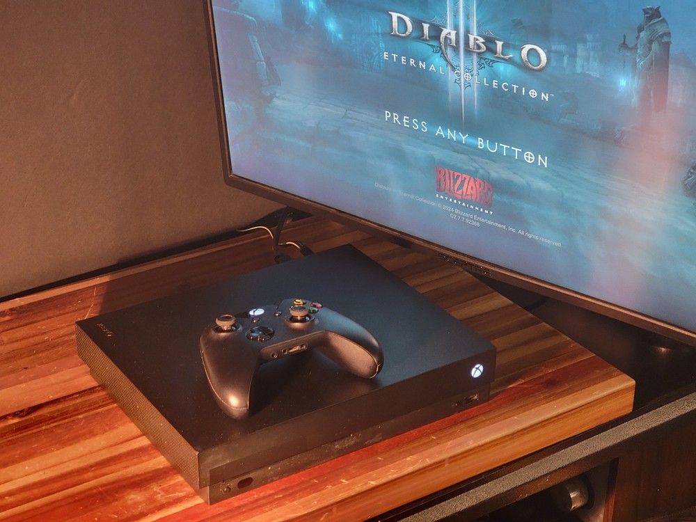 Microsoft Xbox One X 1TB Black Console, Bundle w Power Cord, 3 Games, Controller