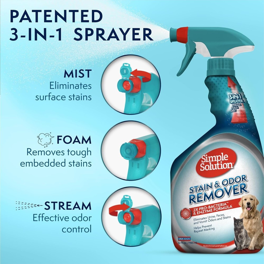 Multi-Surface Enzyme Pet Odor Remover - 64 oz (2-Pack), Unscented Power Clean