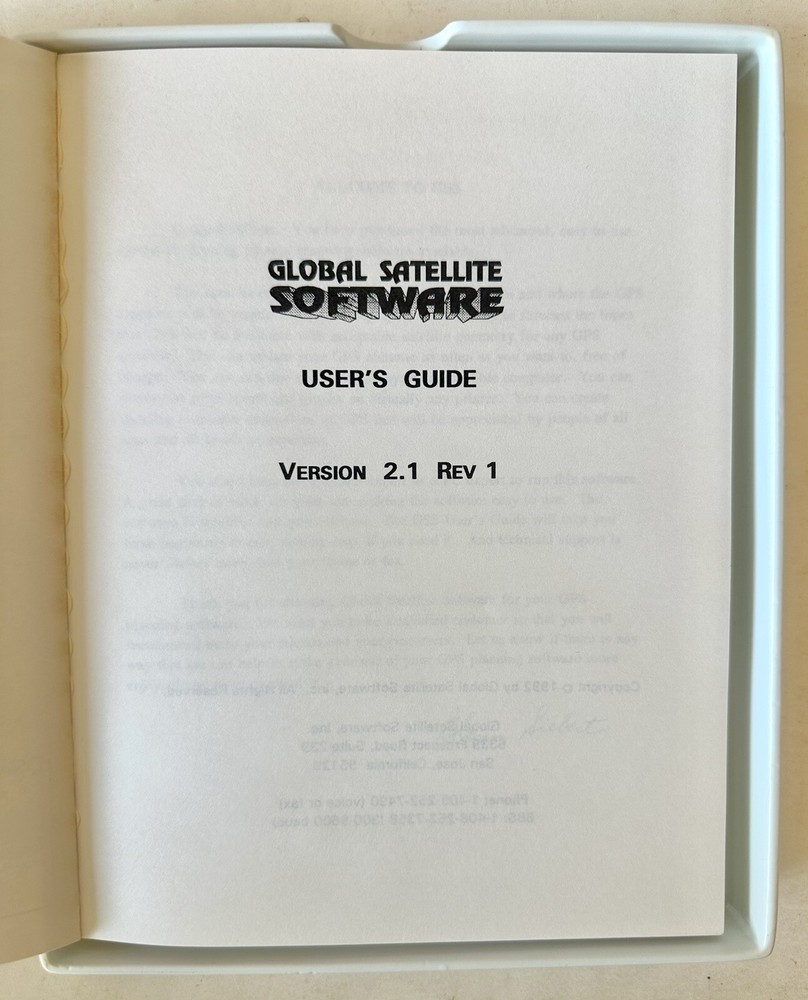 Global Satellite Software GPS Planning Software SPS Version 2.11 Diskette 101294