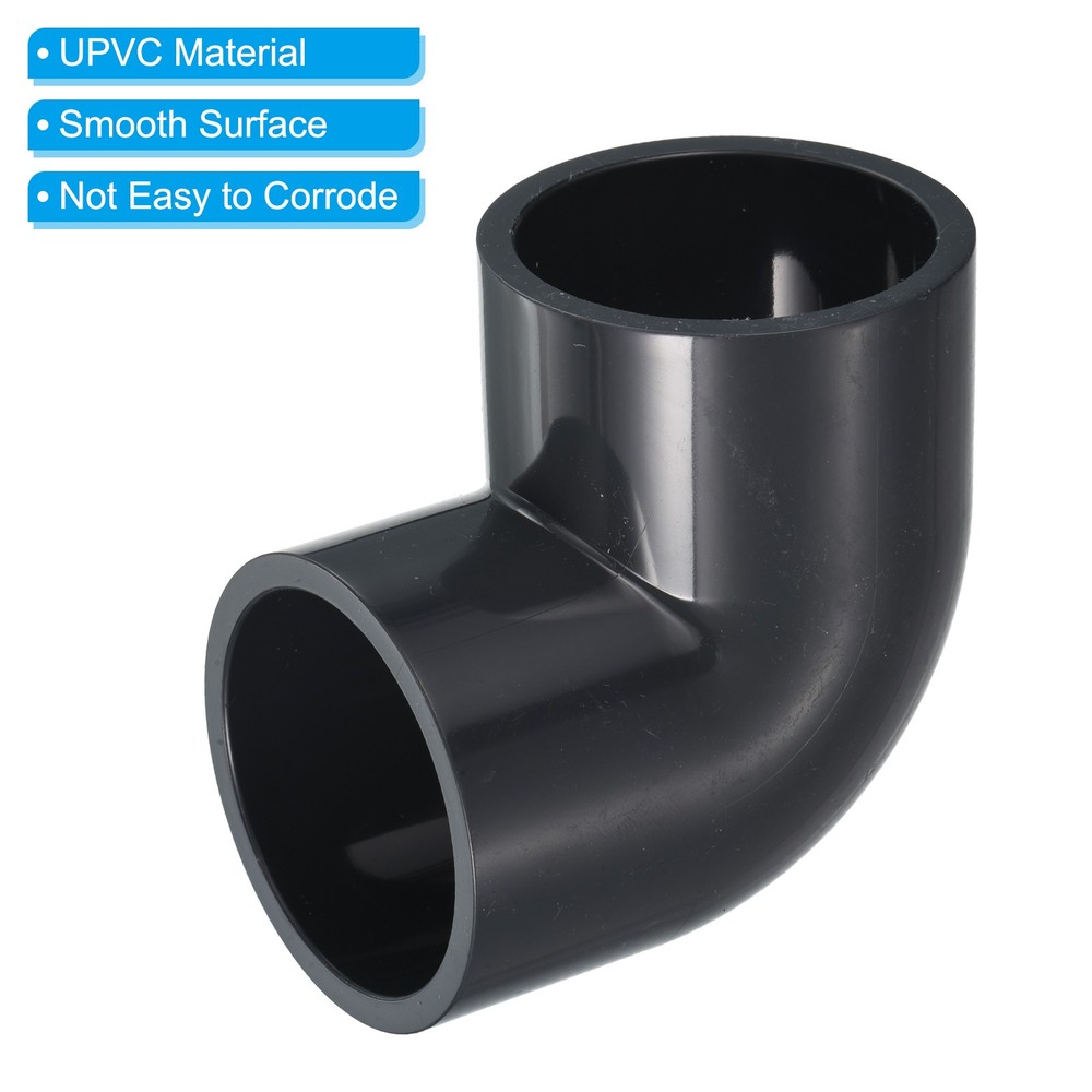 UPVC Pipe Fitting Elbow 50mm Socket 90 Degree Adapter Connector Gray