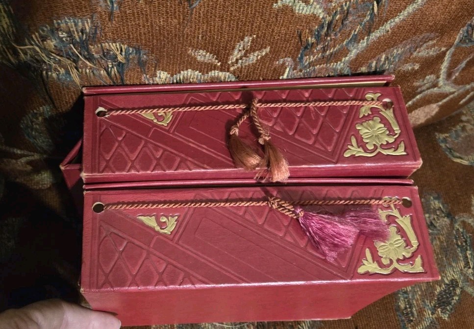 2 Vtg Victorian Style Card Stationery Keepsake Boxes