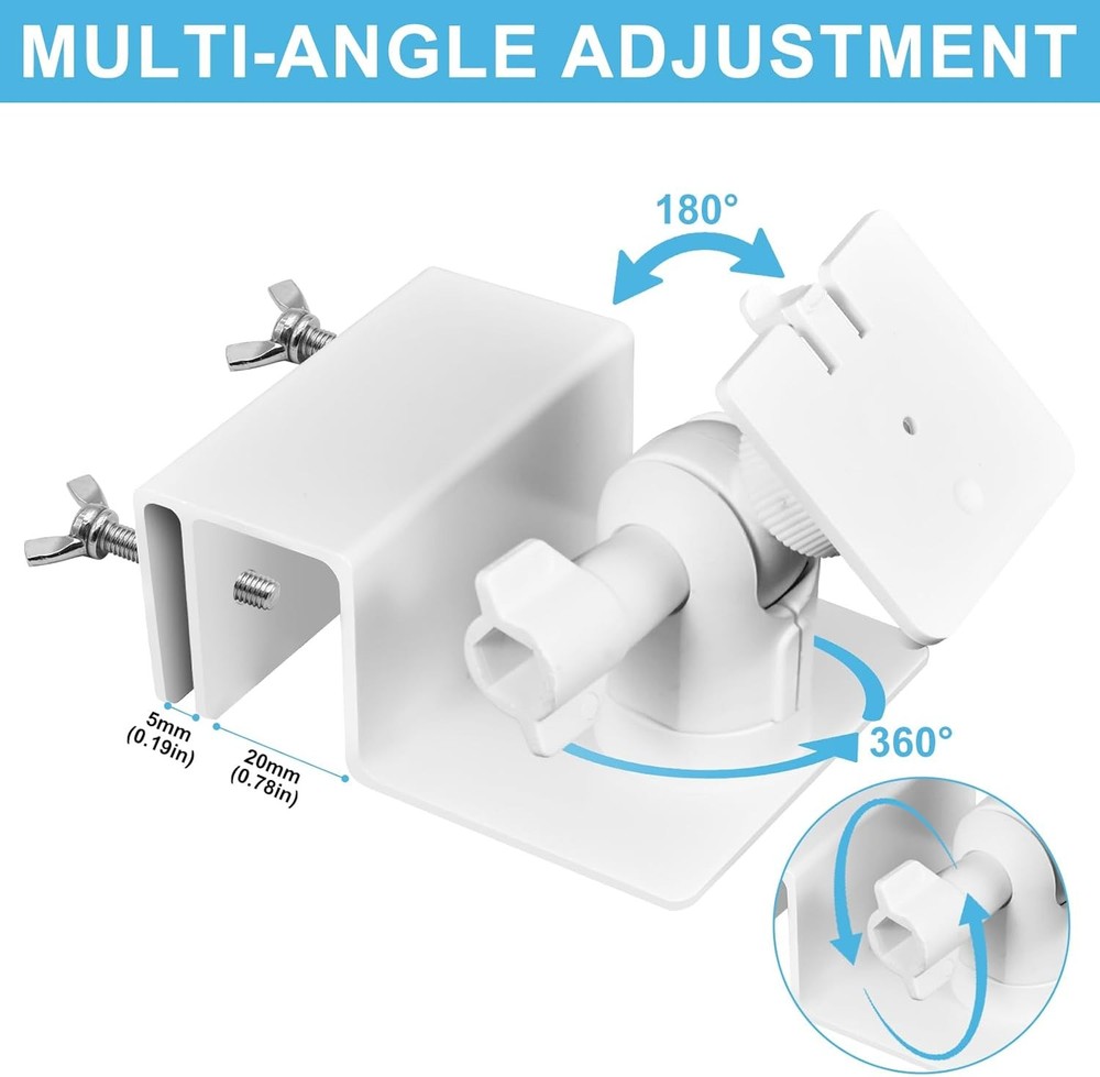 Adjustable Solar Panel Gutter Mount for Ring -Easy Install Weatherproof