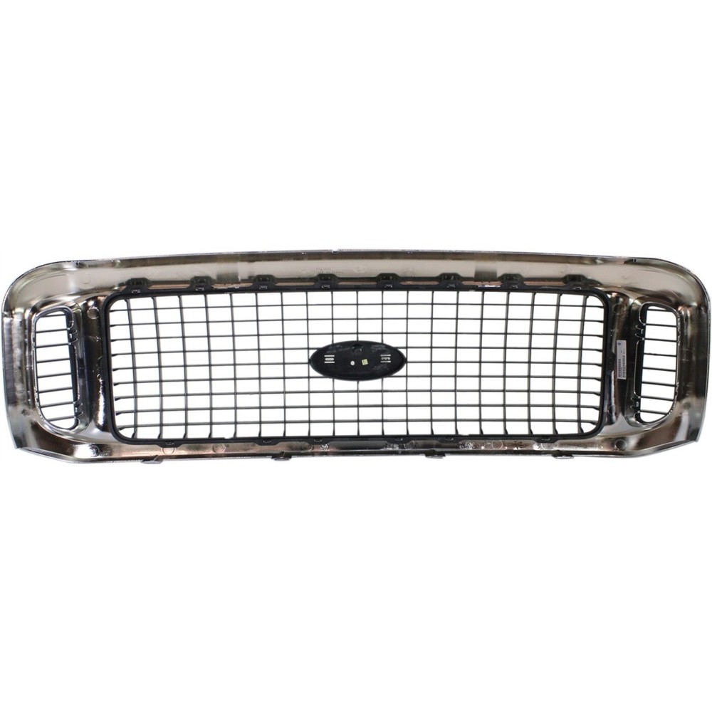 Grille For 2002-2004 Ford Excursion Chrome Shell w/ Gray Insert Plastic