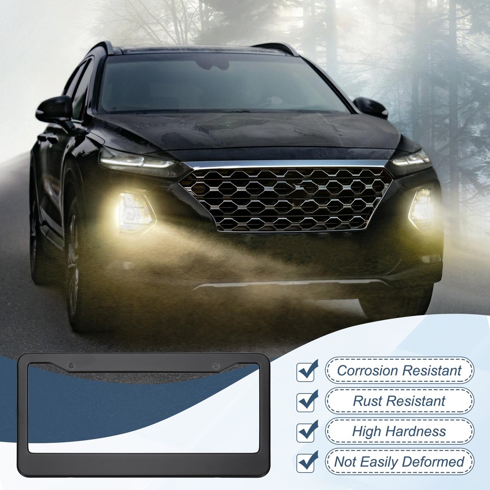 Stainless Steel Car License Plate Frames Kits, Silver