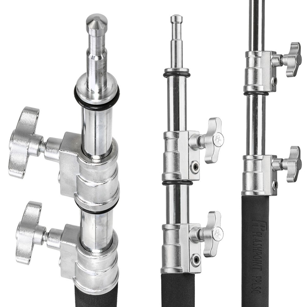 Flashpoint 10' C Light Stand on Turtle Base Kit, Chrome with 40" Grip Arm & 2 Go