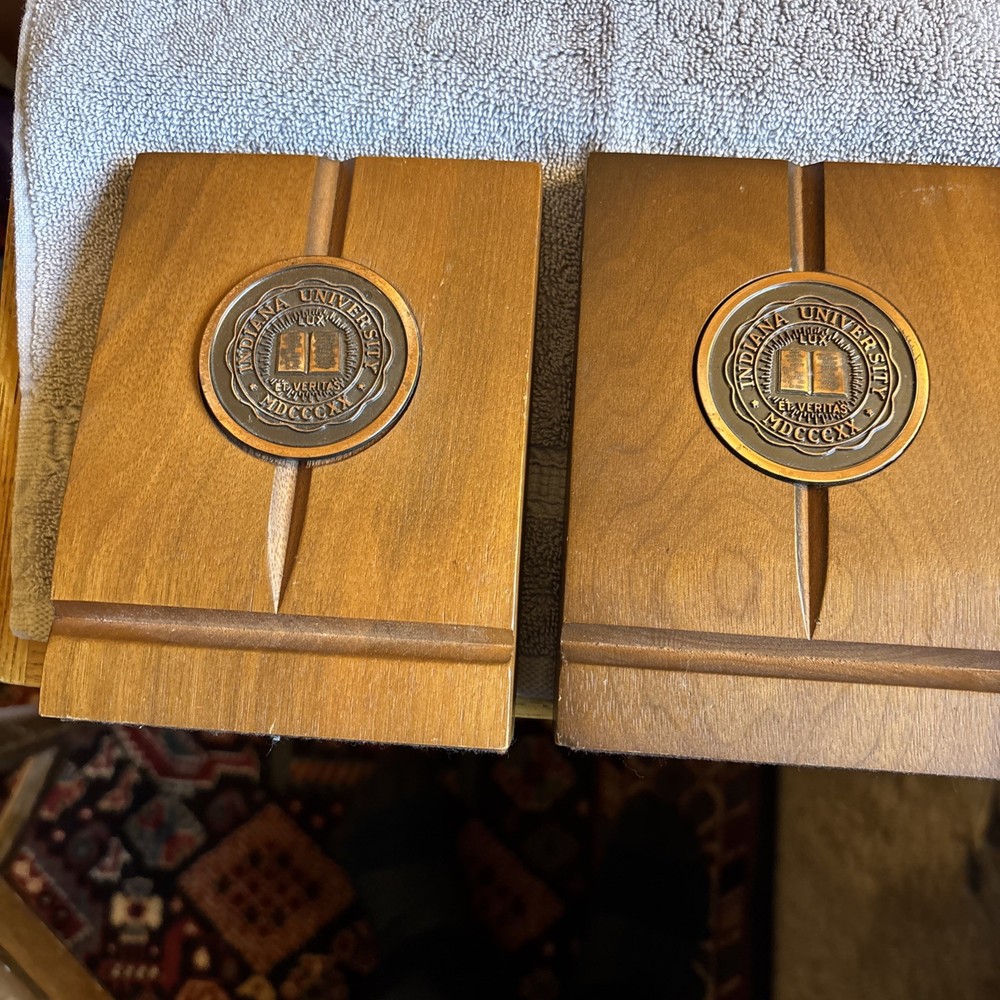 Indiana University Walnut Bookends
