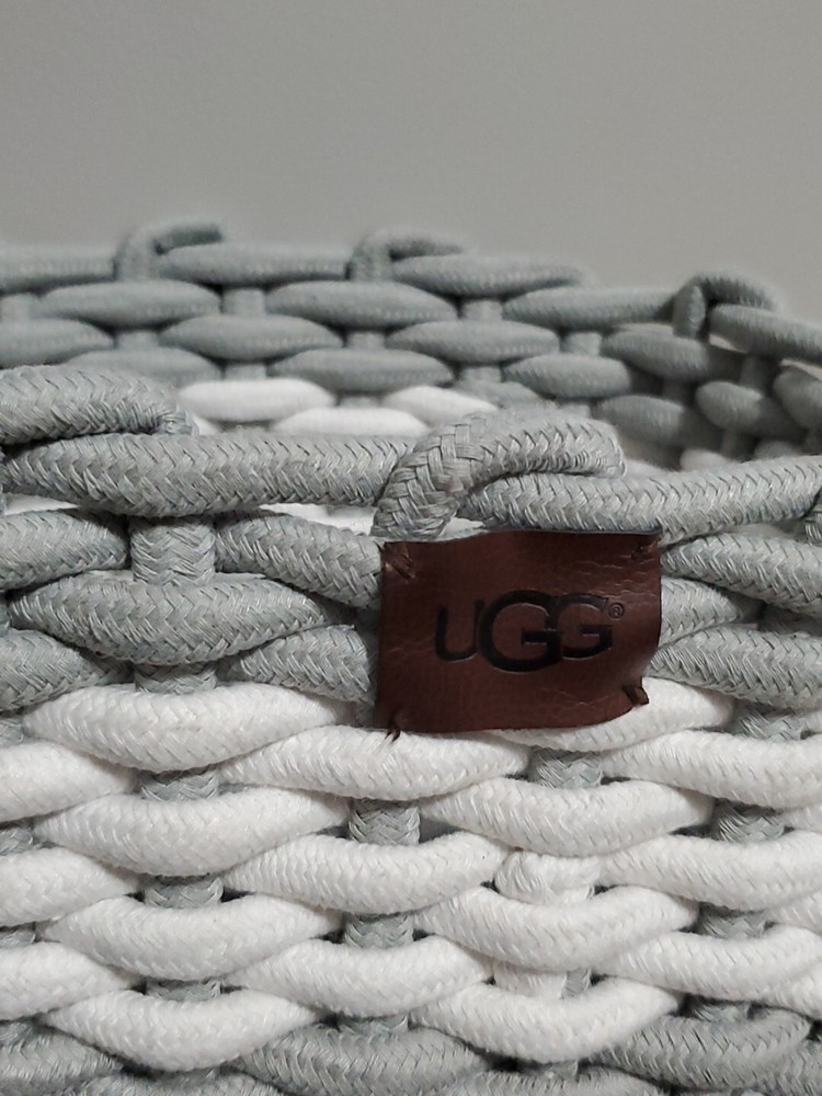 UGG Woven Thick Chunky Braided Basket Bin Sage Gray