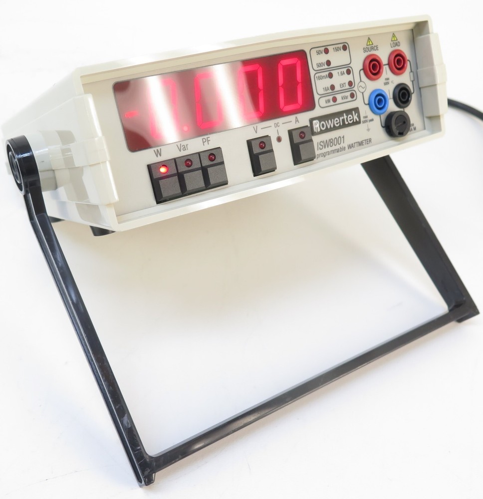 Powertek ISW 8001 Single Phase 4 Digit Wattmeter True Power RMS Voltage, Current