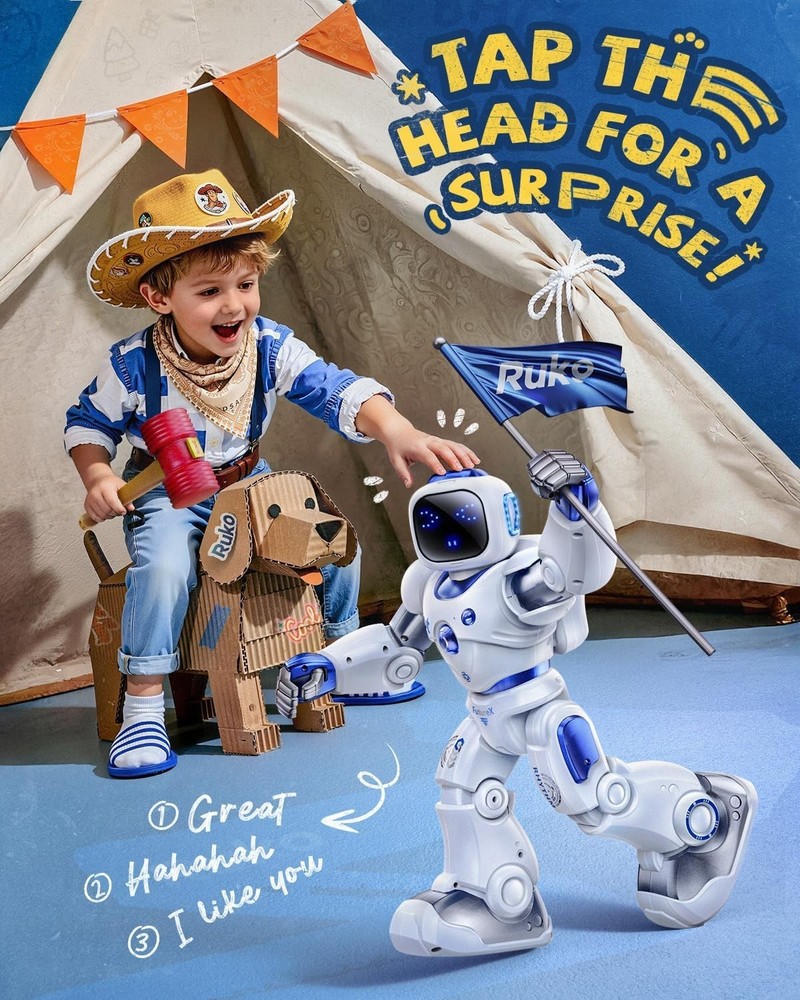 1088 Smart Robots for Kids, Large Programmable Interactive RC Robot with Voic...