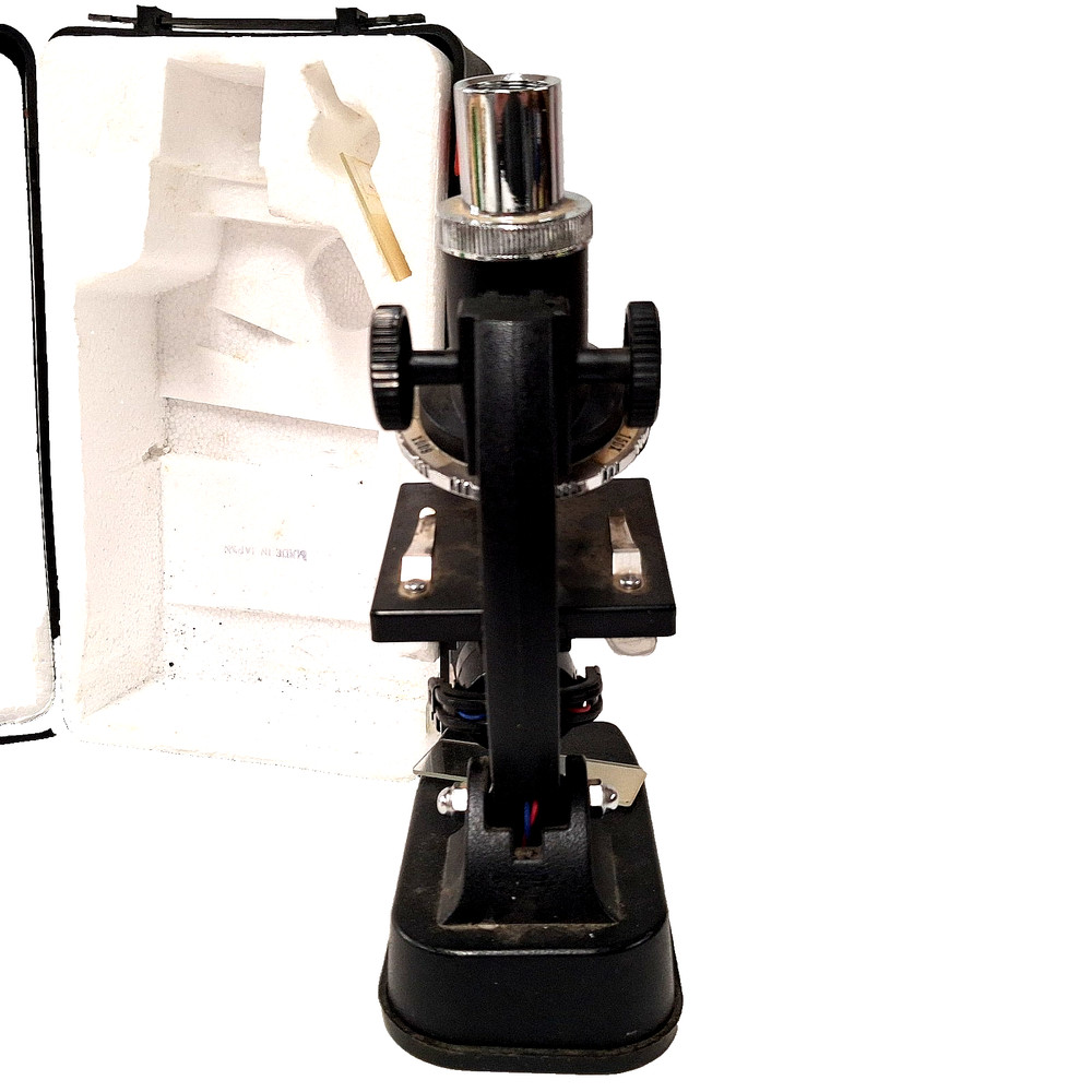 Selsi Student Microscope Kit 150x 600x Monocular w Case Slides Vintage