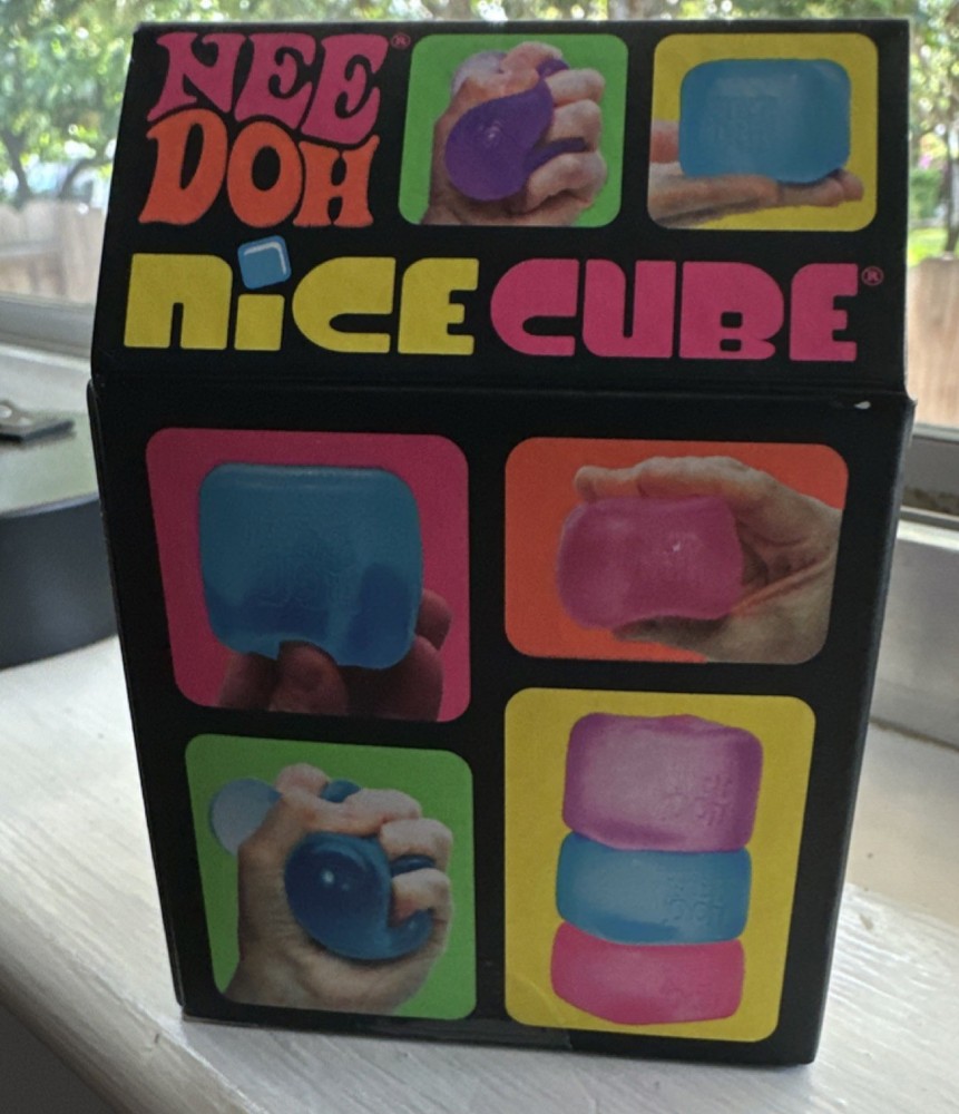 Schylling Nee Doh Super Solid Squish Tear-Resistant Purple Nice Cube