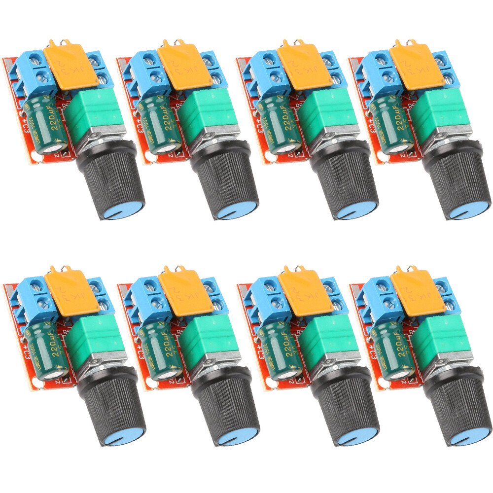 8Pcs Mini Dc Motor PWM Speed Controller 3v-35v Speed Control Switch LED Dimme