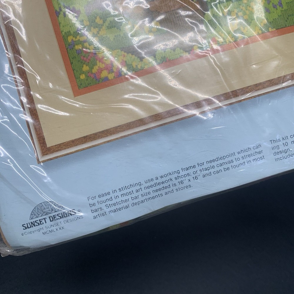 Sunset Needlepoint “Blossoming Meadows” #6826 Beginning Needlepoint, 100% Wool