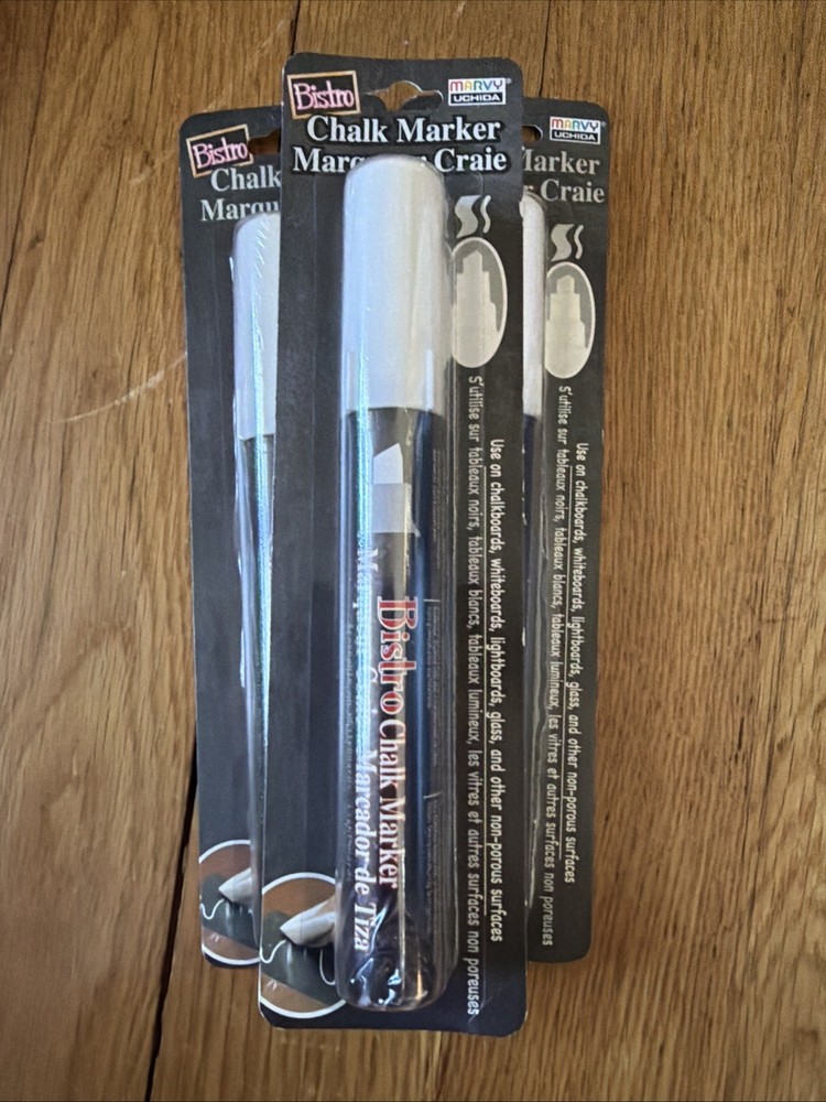 UCHIDA 483-C-0 Chisel Tip Bistro Chalk Marker, White, Single