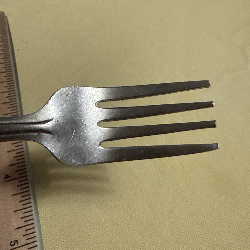 Vintage Child’s Green Bakelite Handle Fork 4.5”