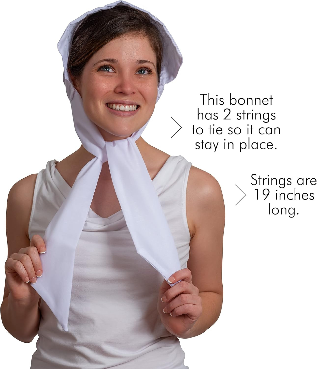 Skeleteen Colonial Pioneer Womens Bonnet - Revolutionary War White Pilgrim Women