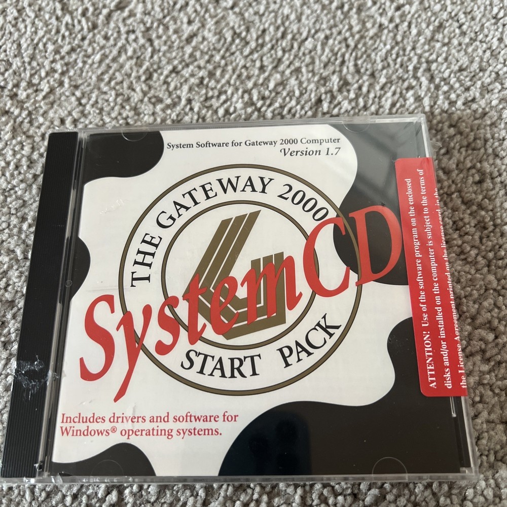 Gateway Start Pack Version 1.7 System CD 2000 Computer Software Drivers gateway