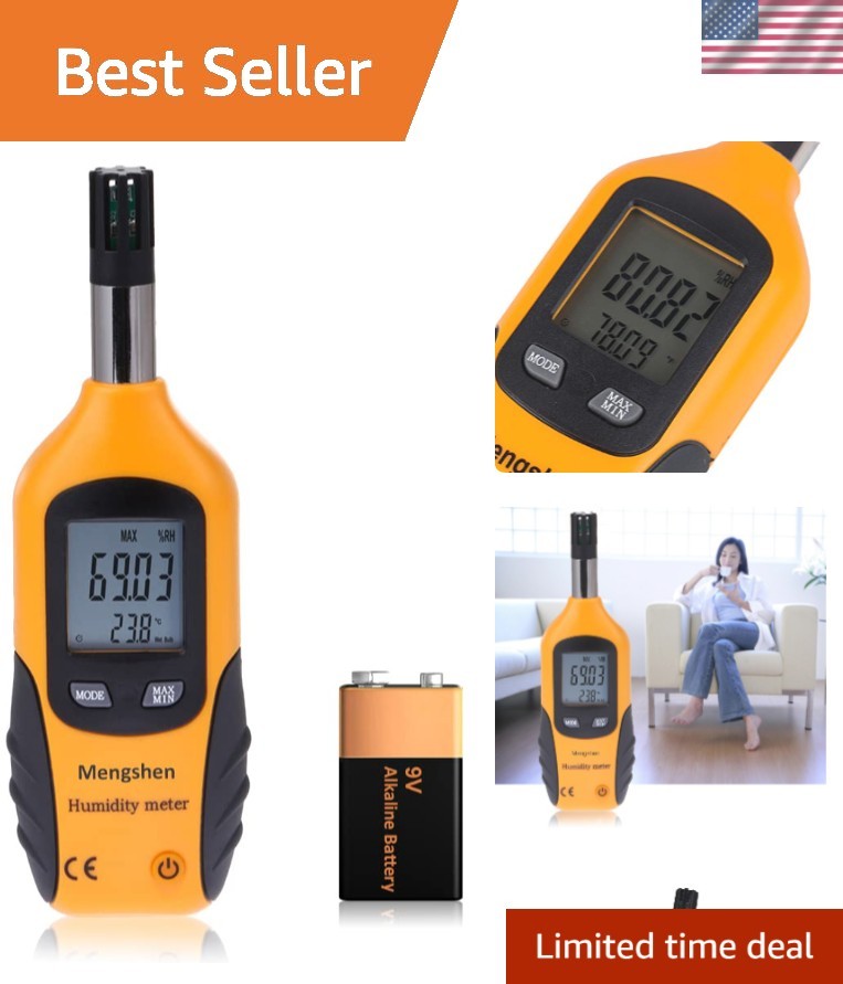 New Handheld Digital Psychrometer - Orange