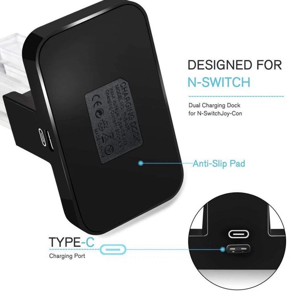 Switch Controller Charger for Nintendo Switch Joy-Cons Charging Dock Station
