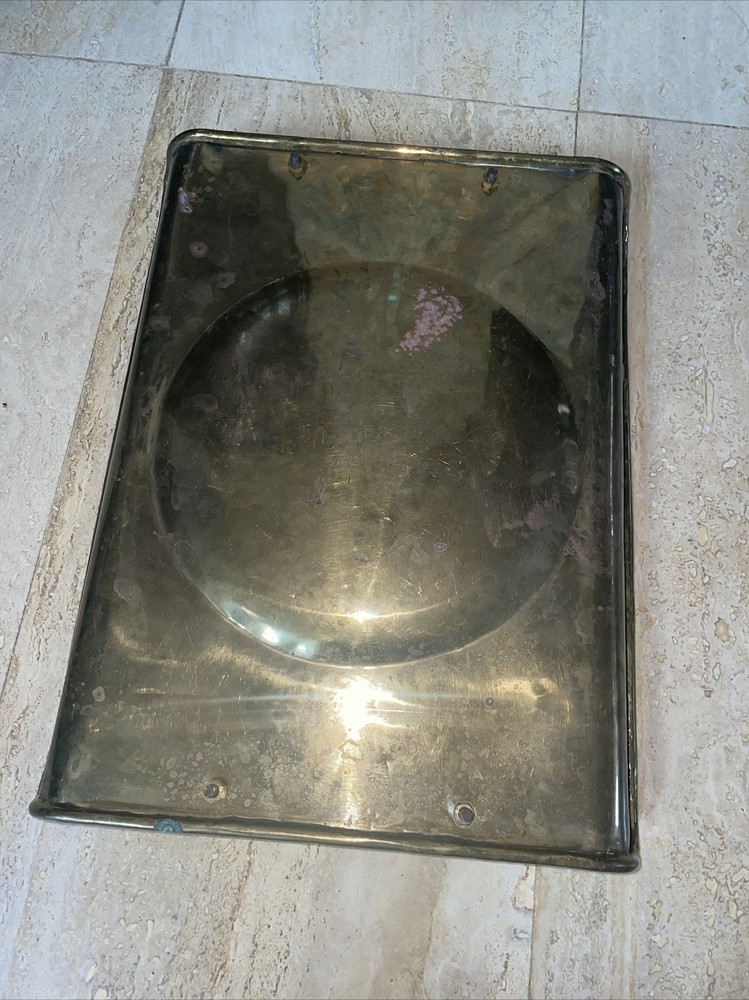 Rare Antique Cast Brass Scale With Stone Base