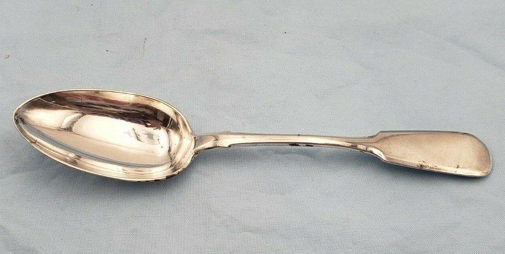 Vintage Russian 84 Silver Serving Spoon w/ Fiddle Style Pattern #7137