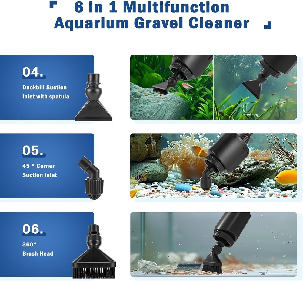 Multifunction Fish Tank Vacuum Water Changer