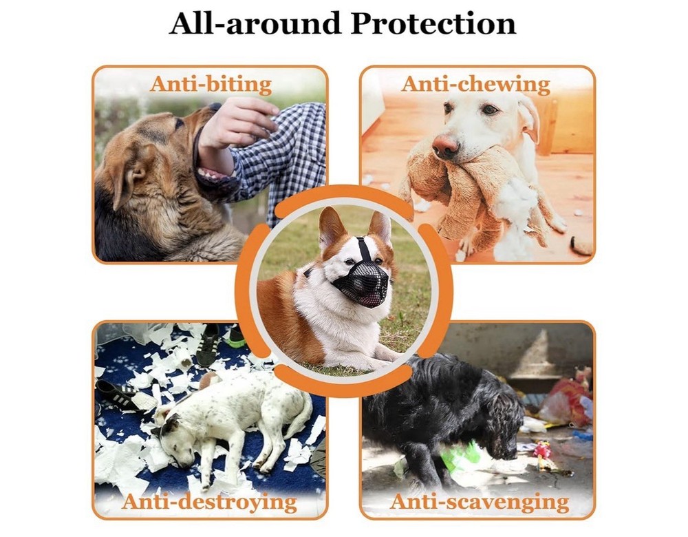 Crazy Felix Dog Muzzle, Soft Mesh Muzzle Large