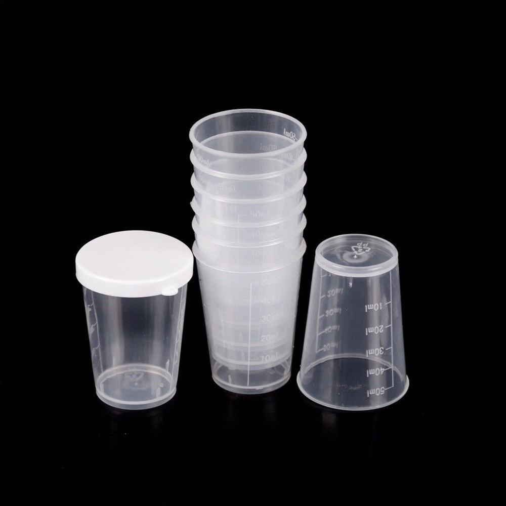 Measuring Cups Cup Transparent With White Lids Cap Container DIY Tools
