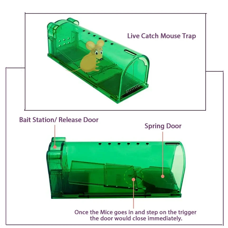 1, 2,4, 6-Humane Mouse Traps Live Catch & Release No Kill Rat Mice Trap Reusable