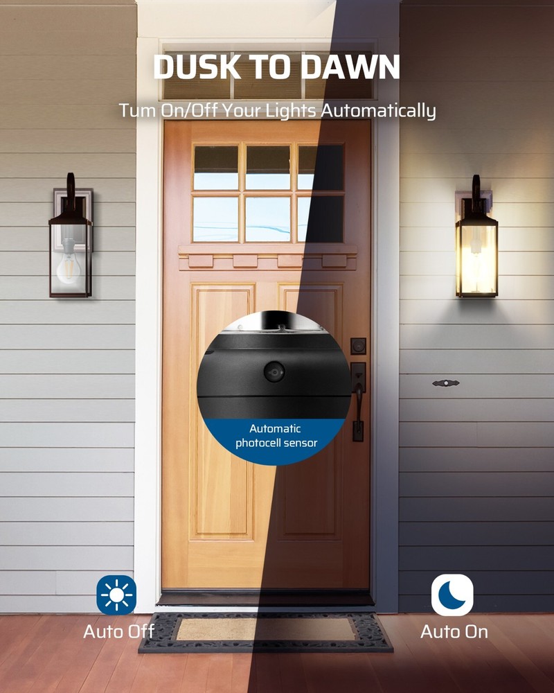 DEWENWILS 2 Pack Automatic Dusk to Dawn Light Bulb Sockets, Light Sensor Socket