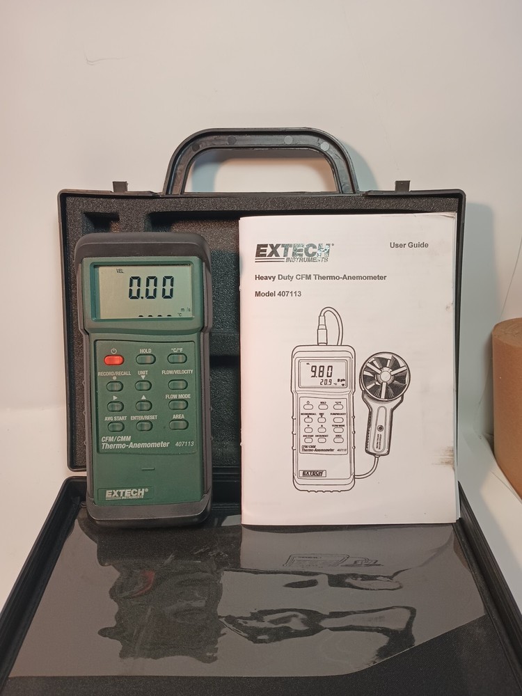 Extech Metal Vane Thermo-Anemometer 407113  *No Probe*