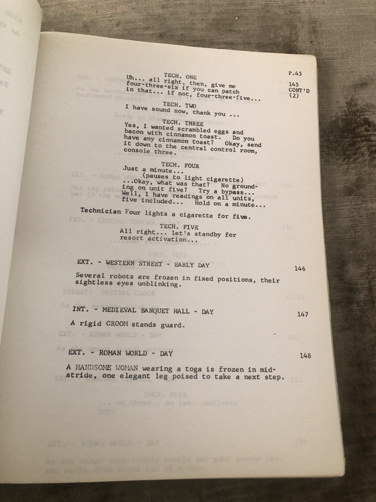 WESTWORLD VINTAGE SCRIPT by Michael Crichton
